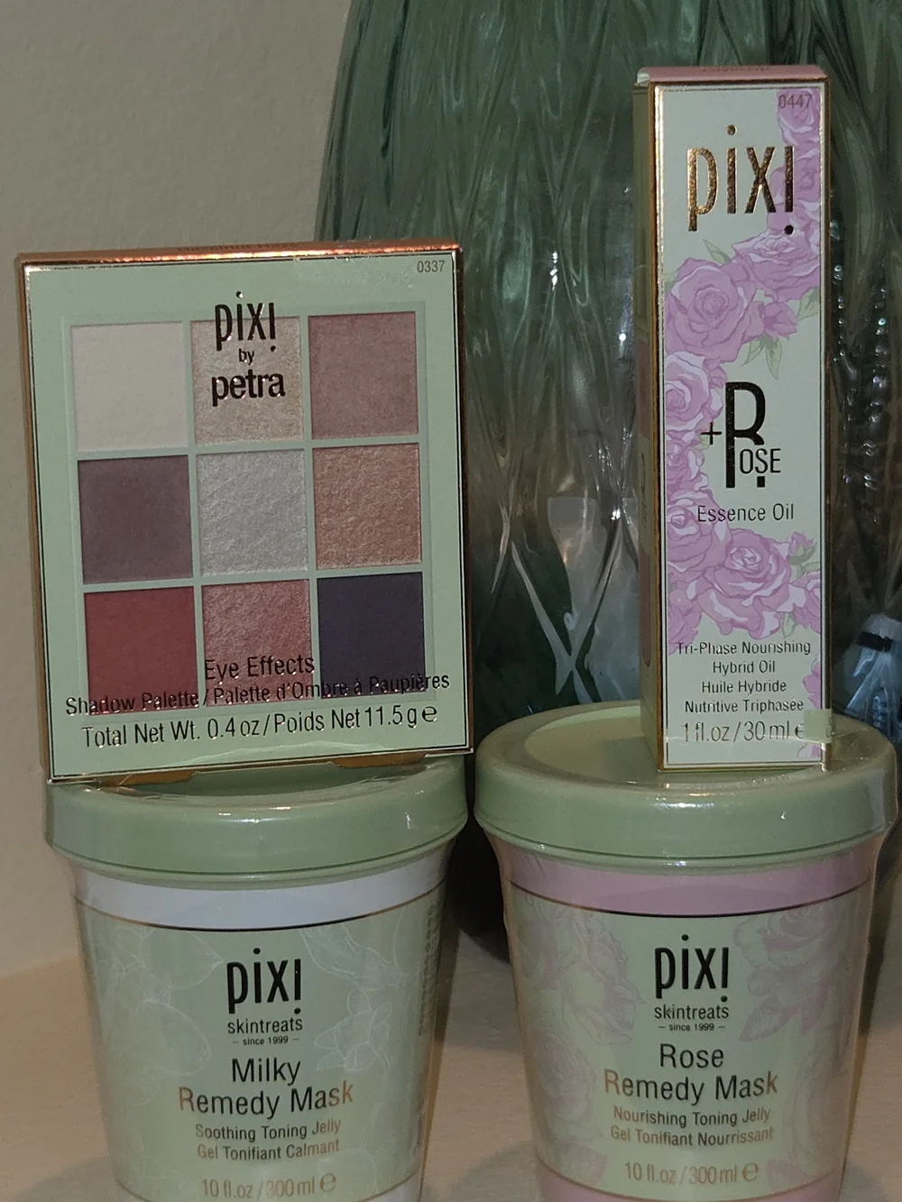Pixi Skincare & Makeup Bundle – Rose Essence Oil, Milky Remedy Mask, Rose Remedy